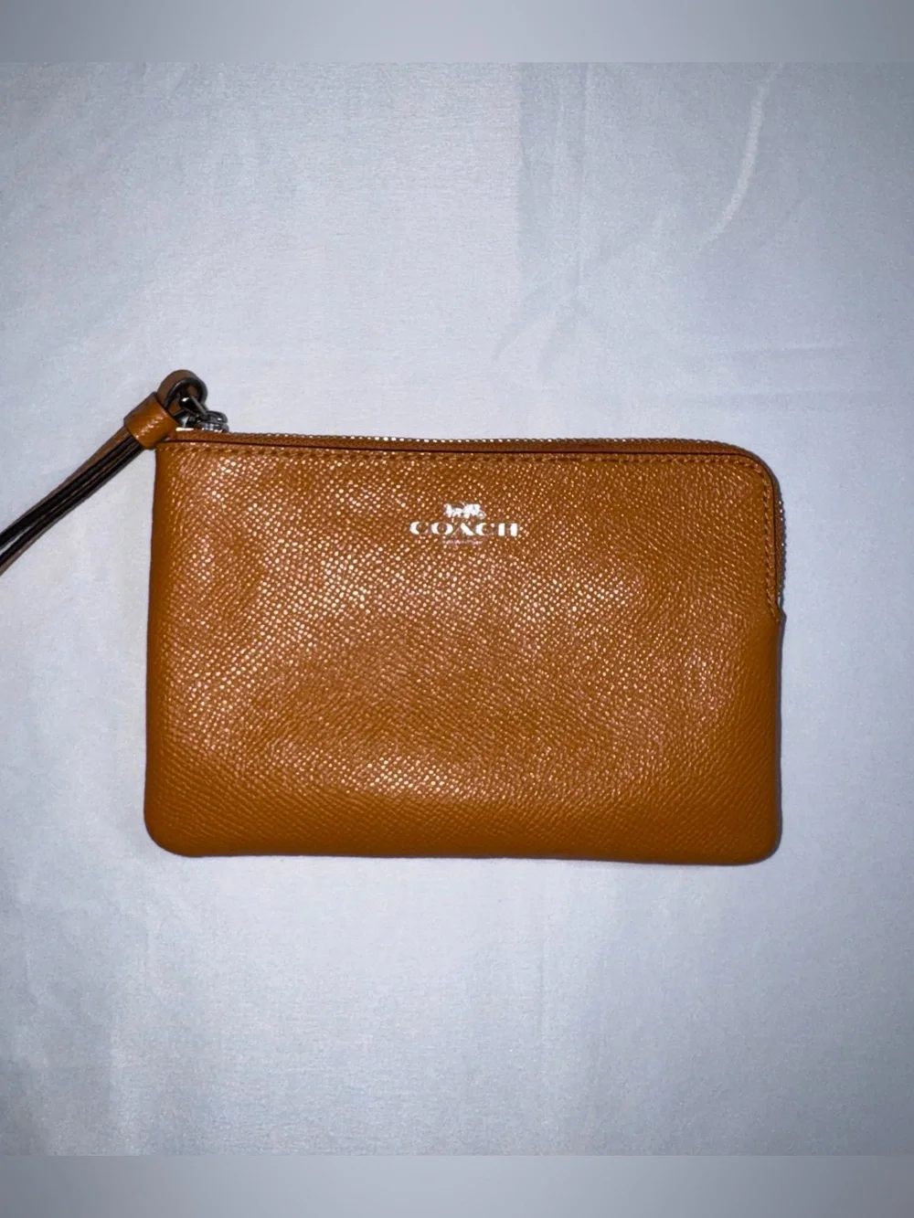 Coach marigold leather Corner Zip Wristlet